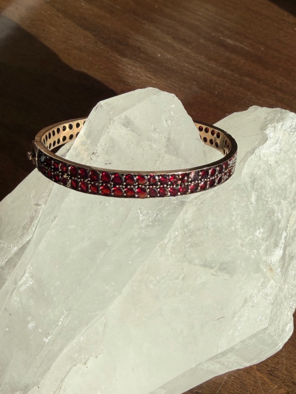GARNET BRACELET ANTIQUE Bohemia Vintage Gold